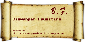 Biswanger Fausztina névjegykártya